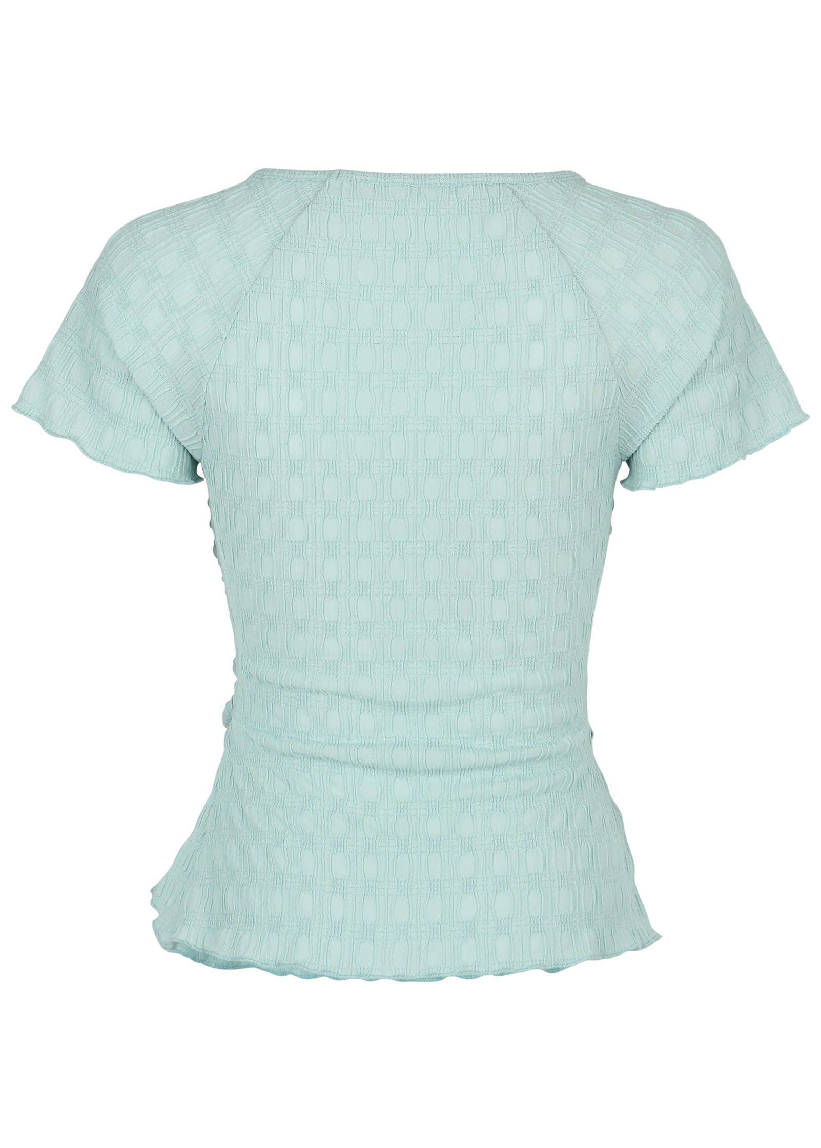 Bubbly Knit Wrap Top - Dusty Mint