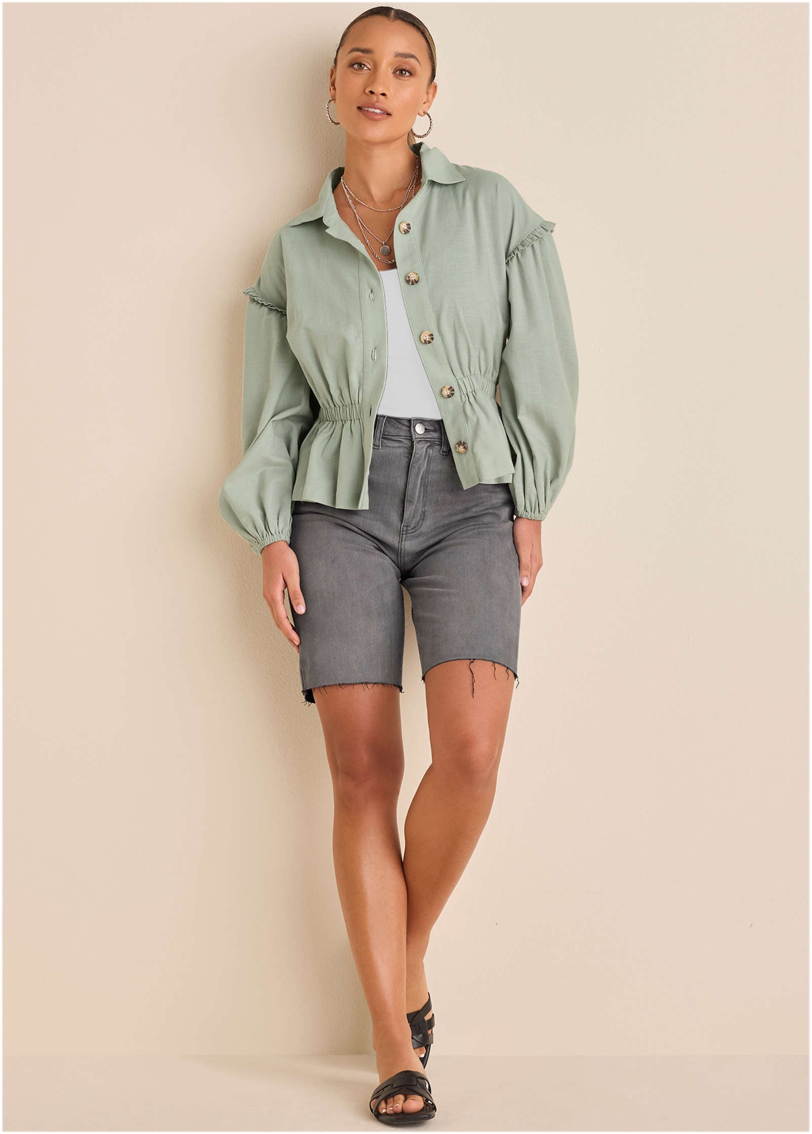 Linen Jacket - Storm Gray