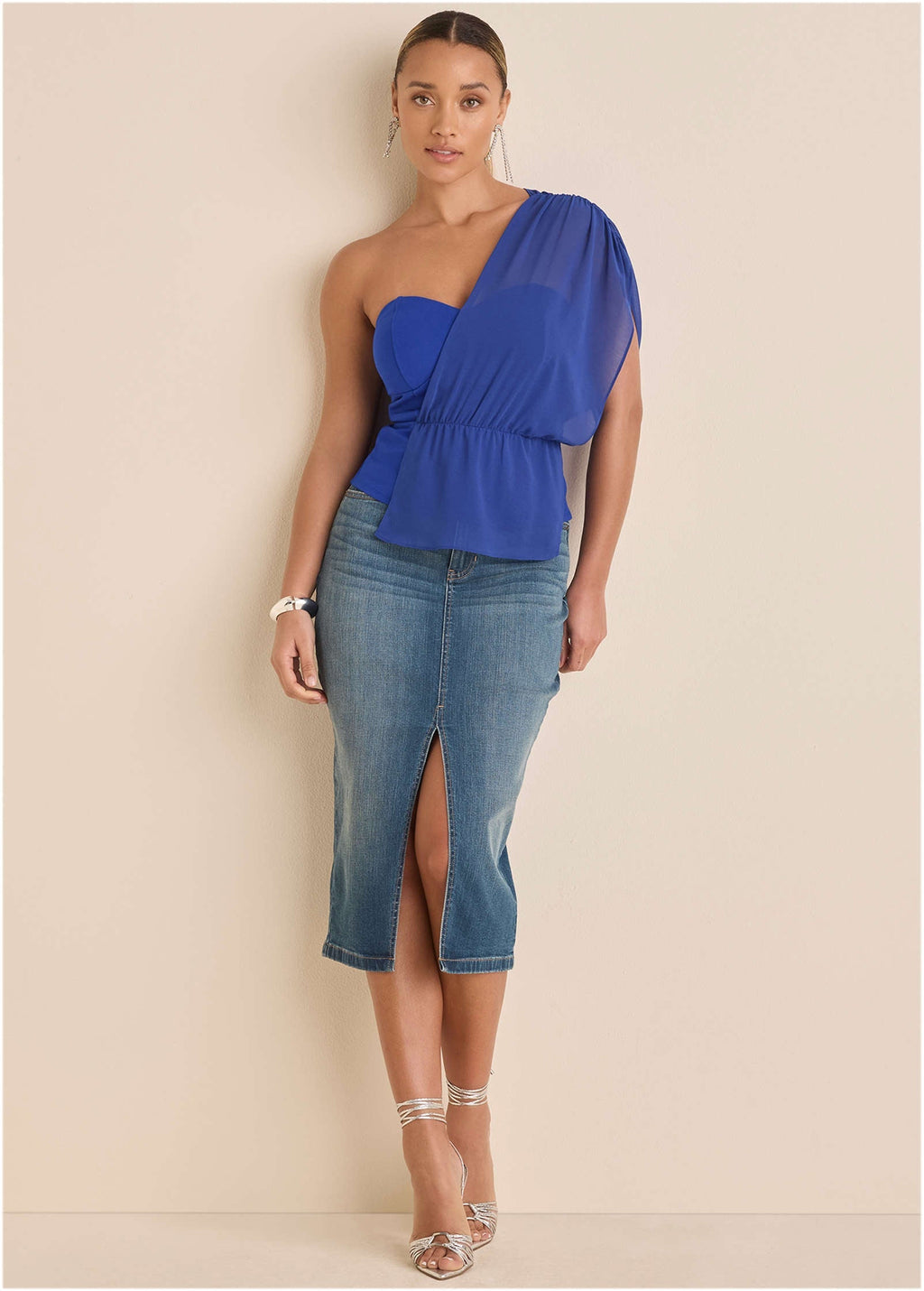 Chiffon Draped Tank - Sodalite Blue