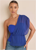 Chiffon Draped Tank - Sodalite Blue