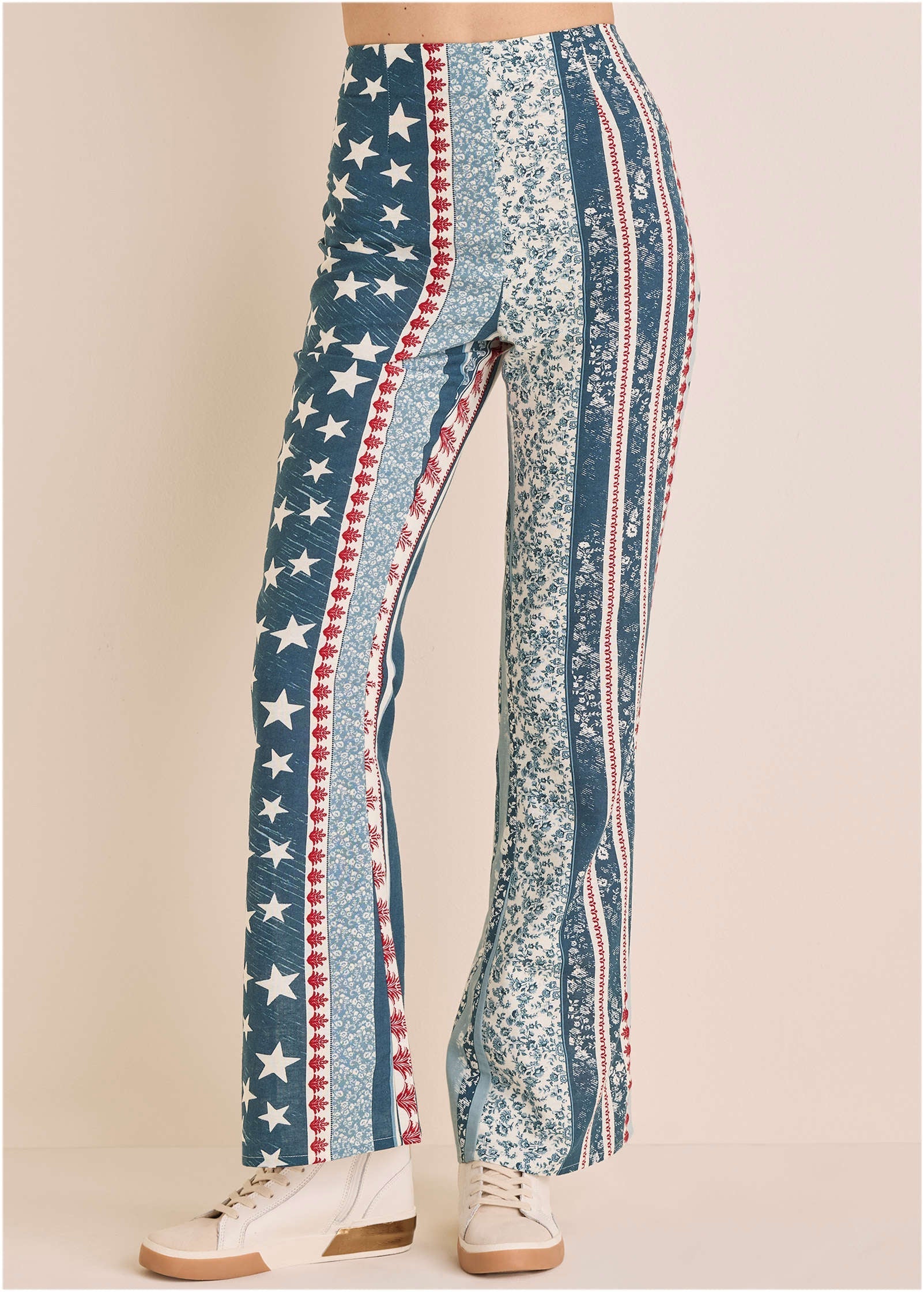 Linen Americana Pant - Americana Floral Star