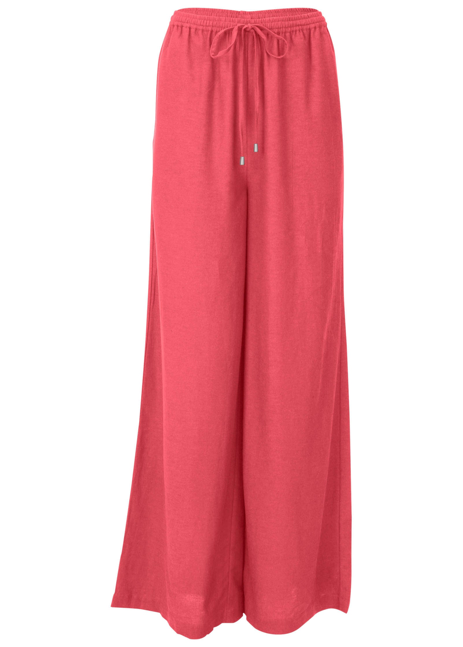 Linen Wide Leg Pant - Coral