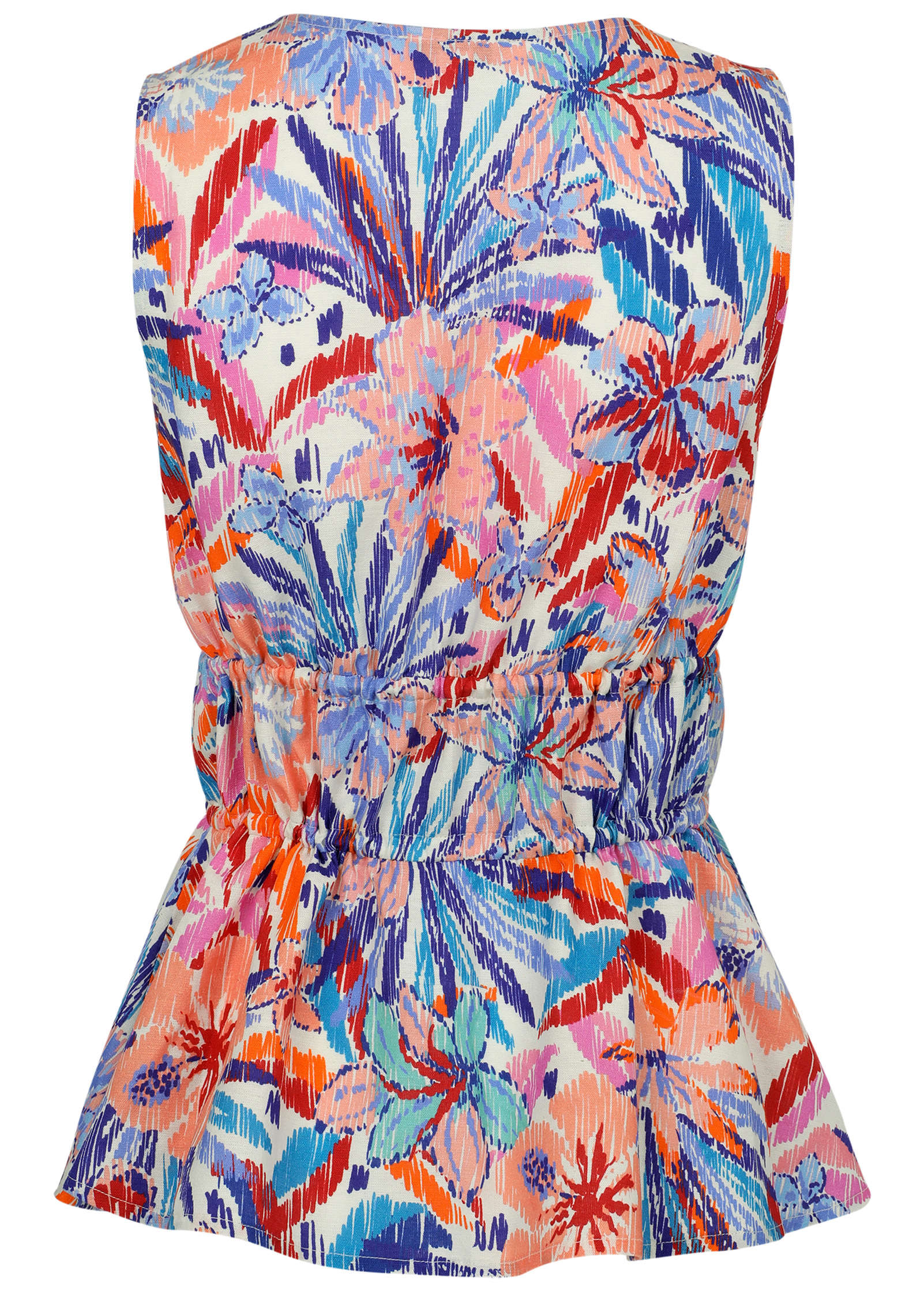 Linen Tie Front Top - Pastel Paradise