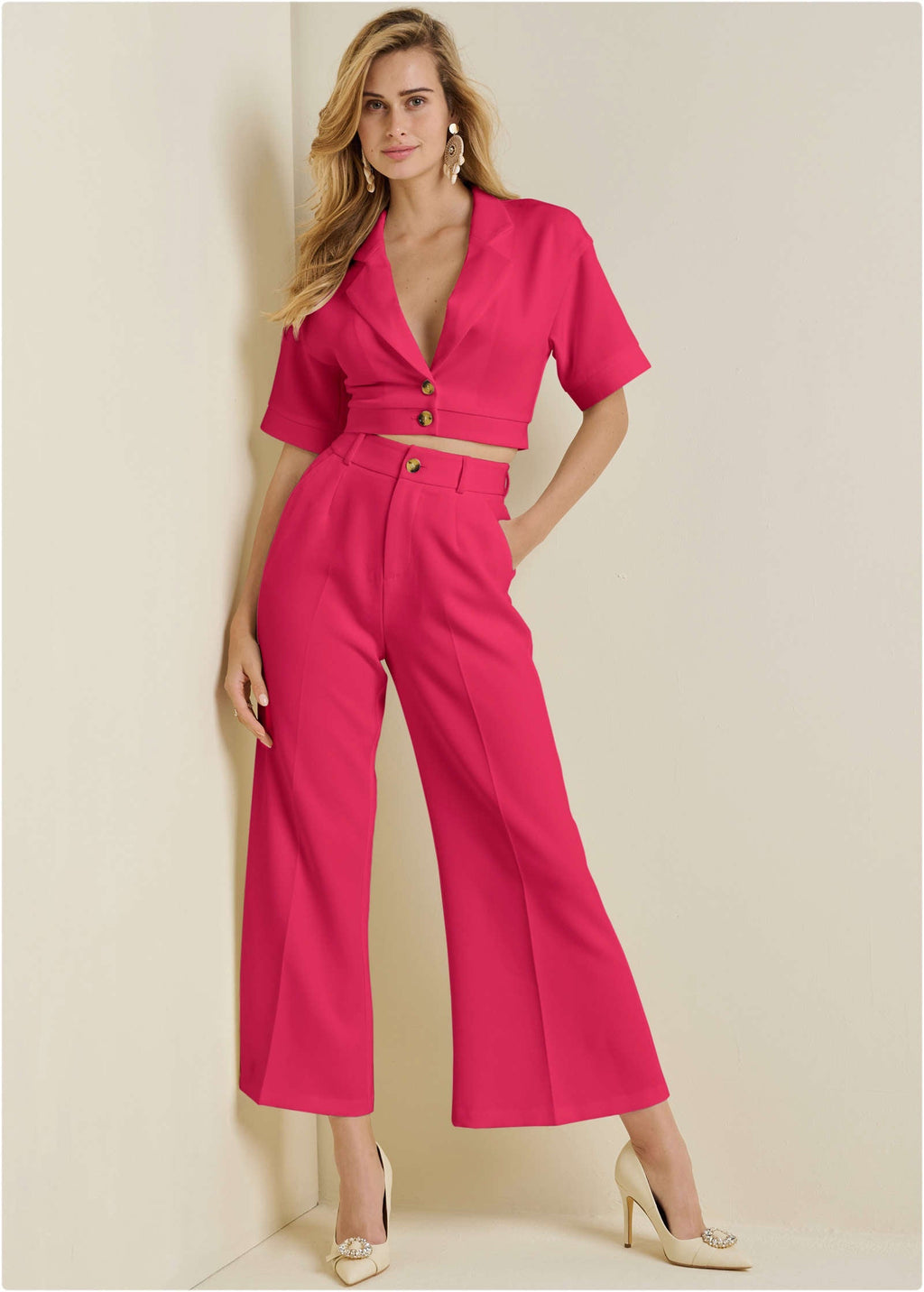 Flare Leg Suiting Set - Azalea