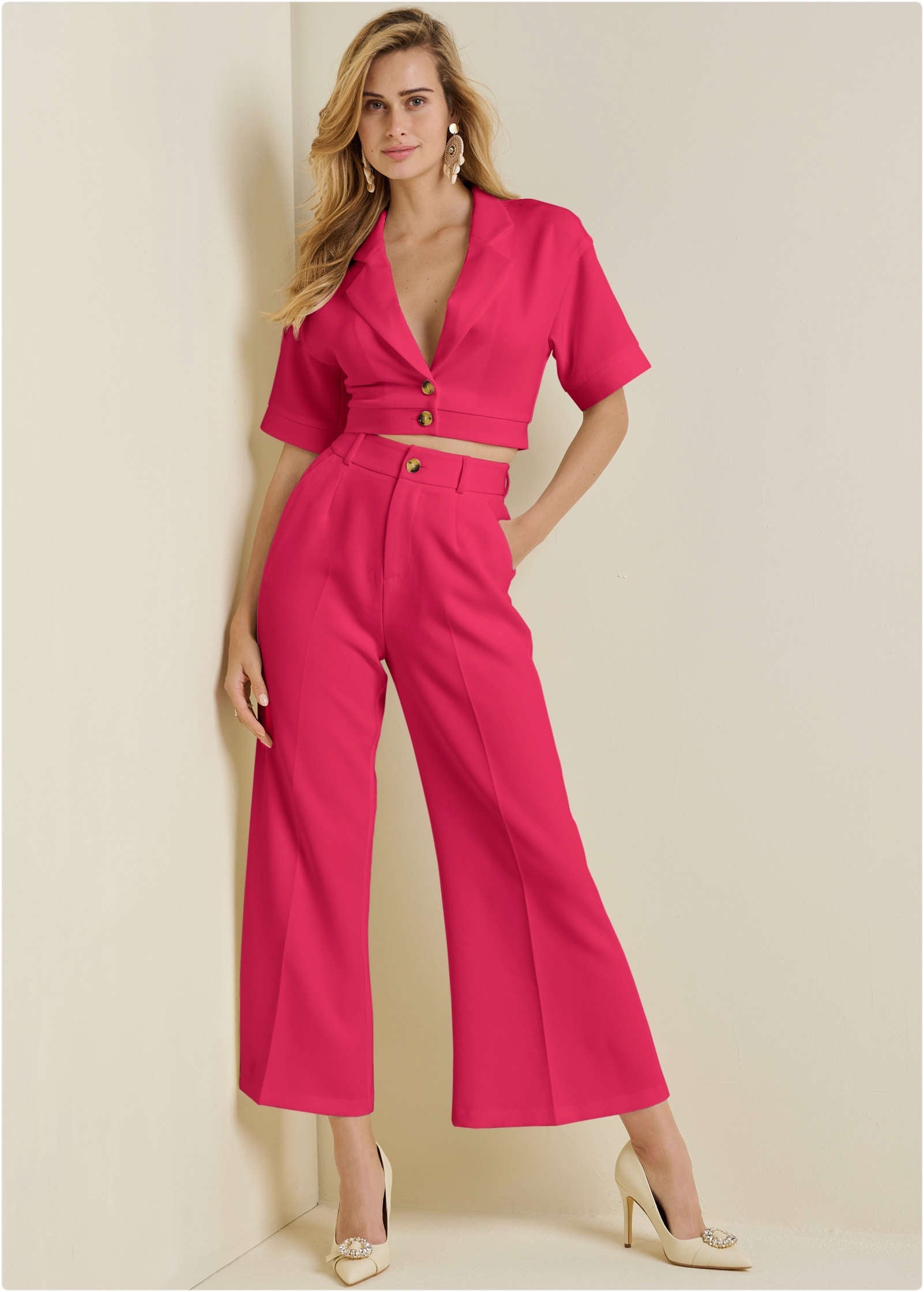 Flare Leg Suiting Set - Azalea