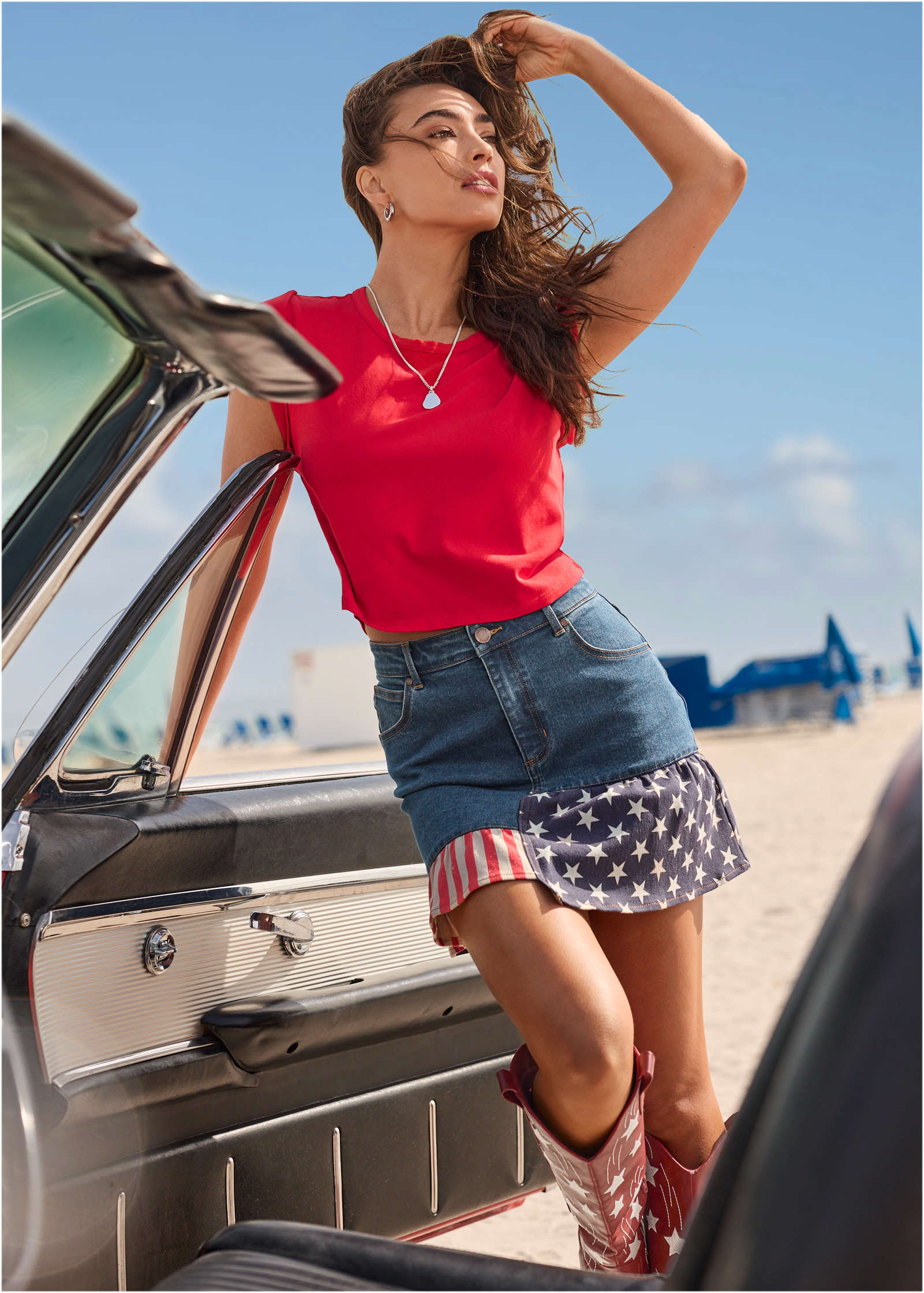 All American Denim Skirt - Medium Wash